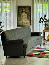 Load image into Gallery viewer, Vintage Curved Couch with Button Detail
