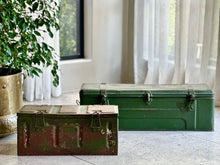 Load image into Gallery viewer, Vintage Metal Military Trunks
