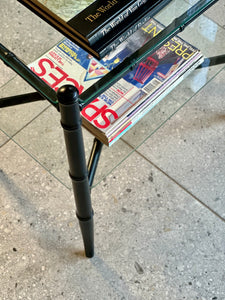 Pseudo-Style Bamboo & Glass Side Table