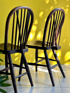 Pair of Vintage Spindle-Back Chairs