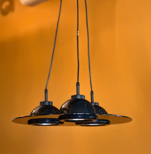 Modernist Pendant Light with Smokey Purple Perspex
