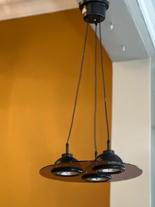 Modernist Pendant Light with Smokey Purple Perspex