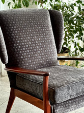 Load image into Gallery viewer, Mahogany Framed Semi-Wingback Armchair
