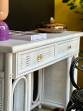 Load image into Gallery viewer, Vintage White Cane Dresser or Desk
