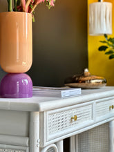 Load image into Gallery viewer, Vintage White Cane Dresser or Desk
