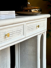 Load image into Gallery viewer, Vintage White Cane Dresser or Desk
