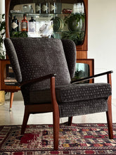 Load image into Gallery viewer, Mahogany Framed Semi-Wingback Armchair
