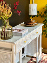 Load image into Gallery viewer, Vintage White Cane Dresser or Desk
