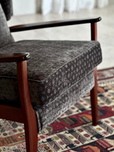 Load image into Gallery viewer, Mahogany Framed Semi-Wingback Armchair
