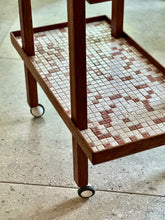 Load image into Gallery viewer, Vintage Two-Tier Trolley with Mosaic Tiles
