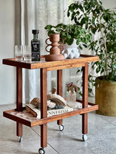 Load image into Gallery viewer, Vintage Two-Tier Trolley with Mosaic Tiles
