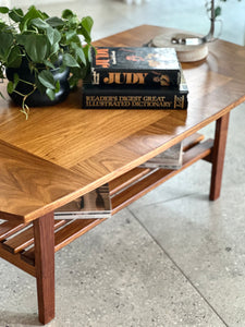 Two-Tier Coffee Table with Square Inlay Detail