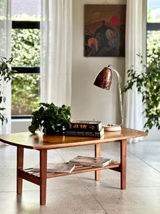 Two-Tier Coffee Table with Square Inlay Detail