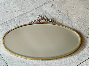 Brass Framed Bevelled Oval Mirror