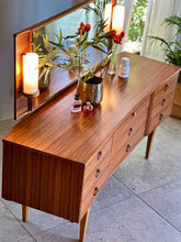 Load image into Gallery viewer, UK Made, Mid-Century Dressing Table &amp; Lamps on Mirror
