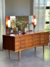 Load image into Gallery viewer, UK Made, Mid-Century Dressing Table &amp; Lamps on Mirror
