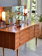 Load image into Gallery viewer, UK Made, Mid-Century Dressing Table &amp; Lamps on Mirror
