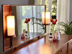 UK Made, Mid-Century Dressing Table & Lamps on Mirror