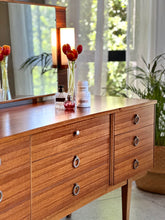Load image into Gallery viewer, UK Made, Mid-Century Dressing Table &amp; Lamps on Mirror
