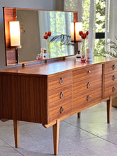 Load image into Gallery viewer, UK Made, Mid-Century Dressing Table &amp; Lamps on Mirror
