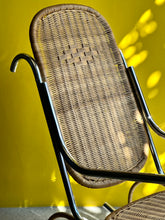 Load image into Gallery viewer, Chrome &amp; Wicker Rocking Chair
