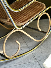 Load image into Gallery viewer, Chrome &amp; Wicker Rocking Chair
