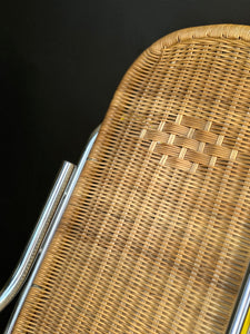 Chrome & Wicker Rocking Chair