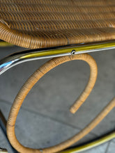 Load image into Gallery viewer, Chrome &amp; Wicker Rocking Chair
