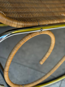 Chrome & Wicker Rocking Chair