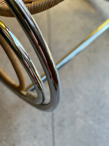Chrome & Wicker Rocking Chair