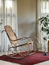 Load image into Gallery viewer, Chrome &amp; Wicker Rocking Chair
