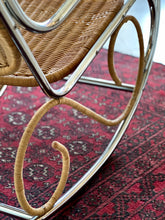 Load image into Gallery viewer, Chrome &amp; Wicker Rocking Chair
