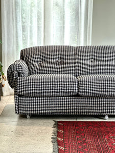 Retro Three-Seater Upholstered Couch