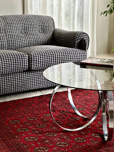 Retro Three-Seater Upholstered Couch