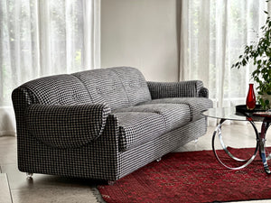 Retro Three-Seater Upholstered Couch
