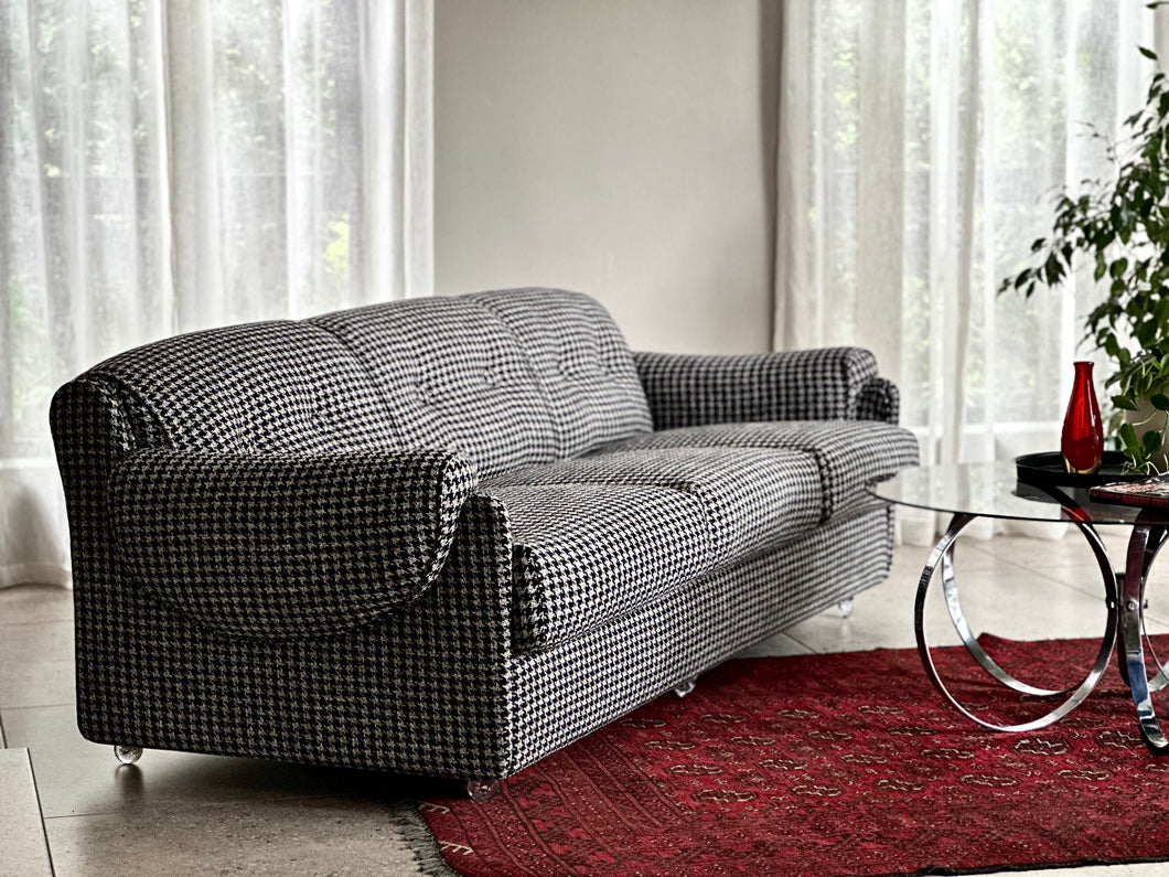 Retro Three-Seater Upholstered Couch