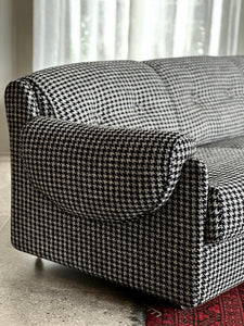 Retro Three-Seater Upholstered Couch