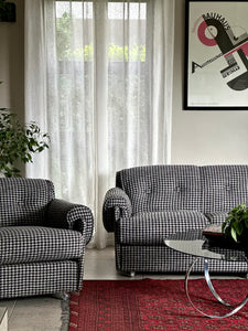 Retro Three-Seater Upholstered Couch
