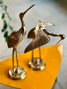 Set of Mid-Century Solid Brass Cranes
