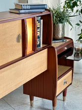 Load image into Gallery viewer, Retro Headboard &amp; Pedestals | Built In Lighting
