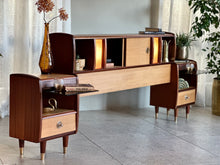 Load image into Gallery viewer, Retro Headboard &amp; Pedestals | Built In Lighting

