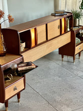 Load image into Gallery viewer, Retro Headboard &amp; Pedestals | Built In Lighting
