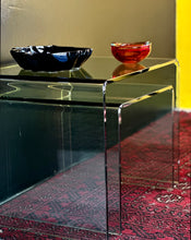 Load image into Gallery viewer, Stylish Pair of Curved Glass Nesting Side Tables

