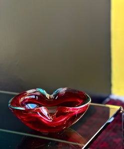 Murano Ashtray - Red, Yellow and Turquoise Hues