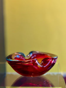 Murano Ashtray - Red, Yellow and Turquoise Hues
