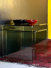 Load image into Gallery viewer, Stylish Pair of Curved Glass Nesting Side Tables
