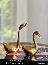 Load image into Gallery viewer, Pair of Brass Swan Figurines
