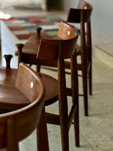 Load image into Gallery viewer, Mid-Century Imbuia Dining Set | 4 Chairs &amp; Round Table
