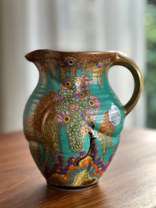 Exquisite Crown Devon Green Jug