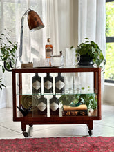 Load image into Gallery viewer, Original “Thonet” Drinks Cart with Glass Surround and Top
